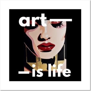 Popart golden woman style Posters and Art